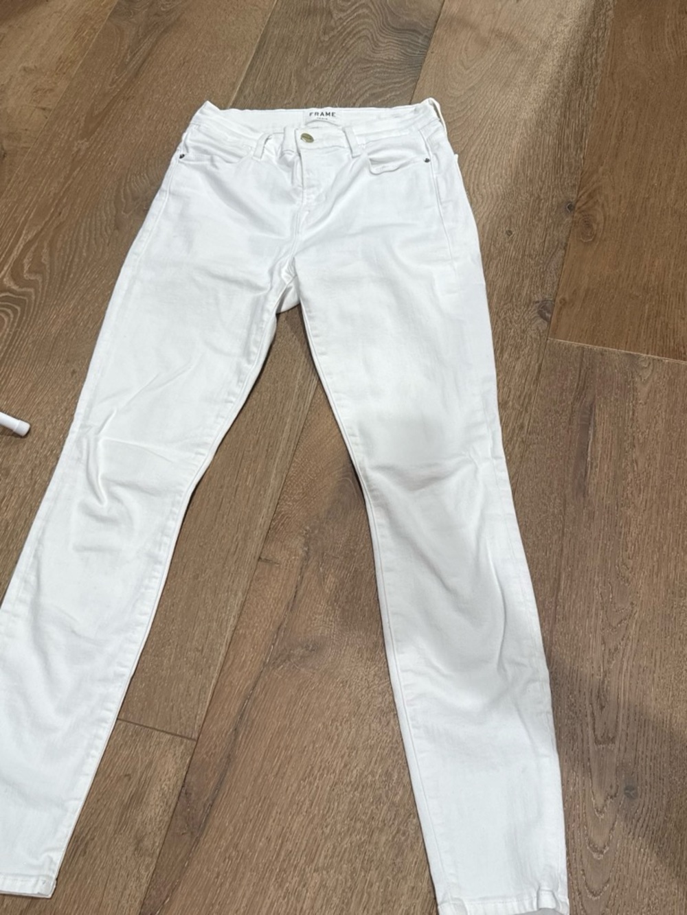 Frame Denim Bright White Skinny Jeans